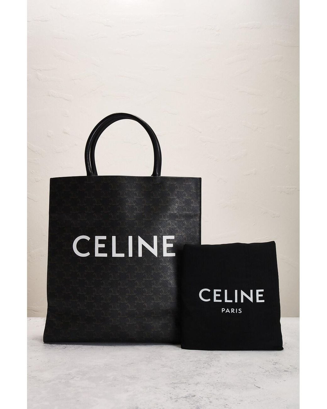 Céline Black Triomphe Vertical Cabas Tote Bag