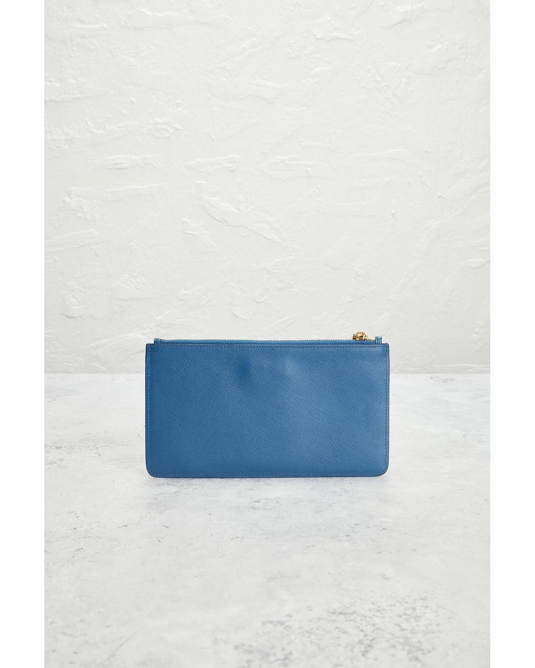 Prada Blue Saffiano Pouch