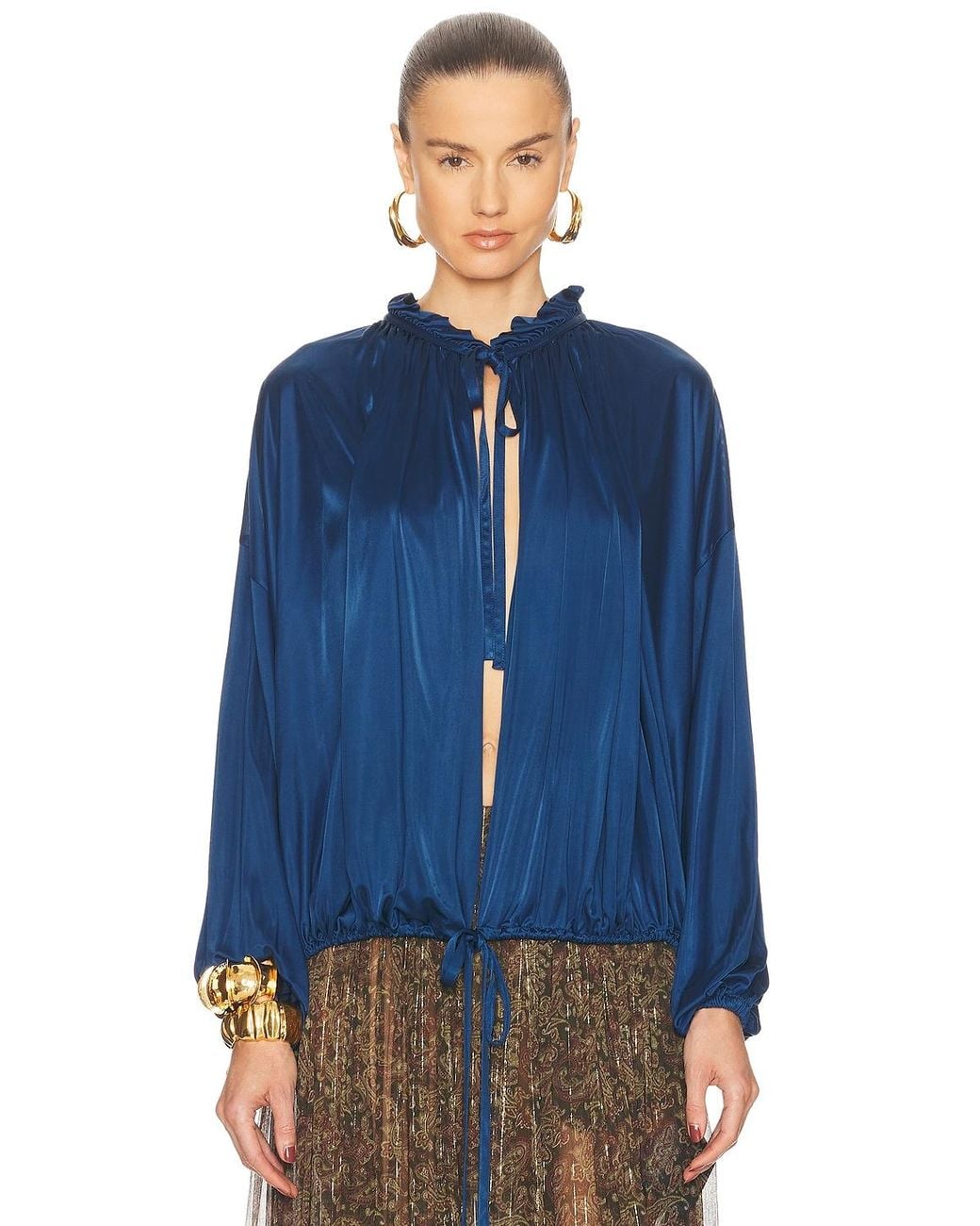 Saint Laurent Blue Blouse