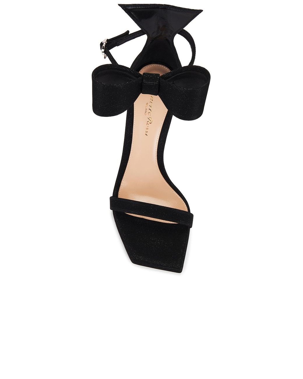 Gianvito Rossi Black Flash Bow Strap Sandal