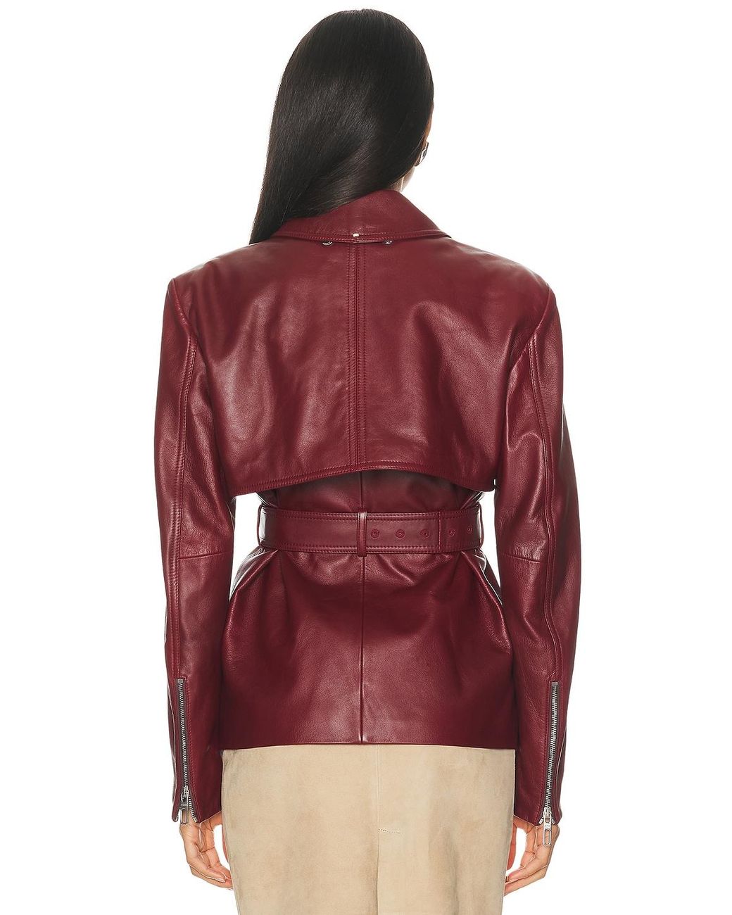 Sportmax Red Tenzone Leather Jacket