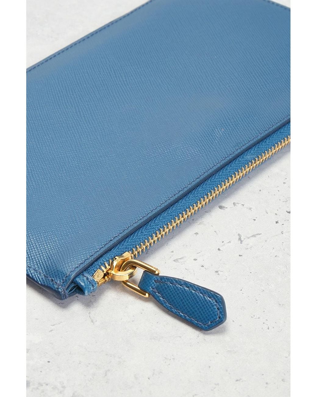 Prada Blue Saffiano Pouch