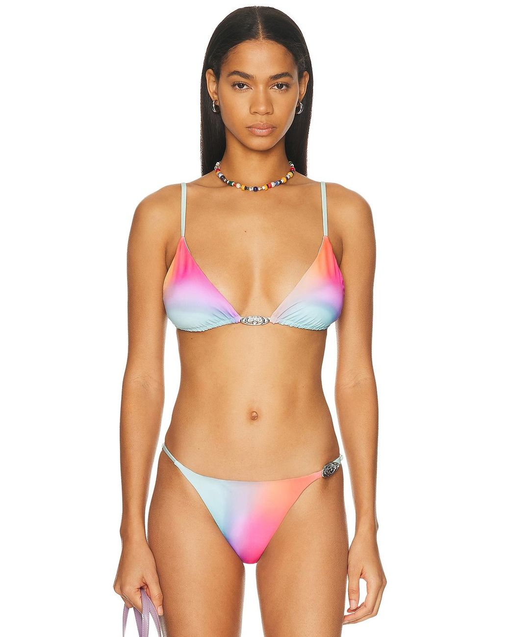 Casablanca Orange Triangle Bikini Top