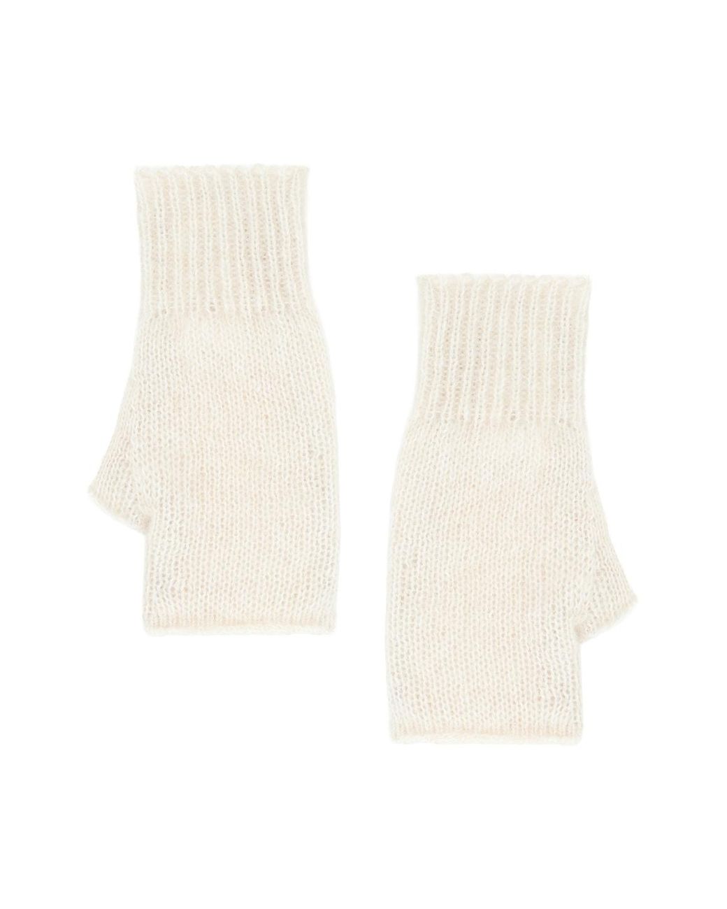 Miu Miu White Mohair Gloves