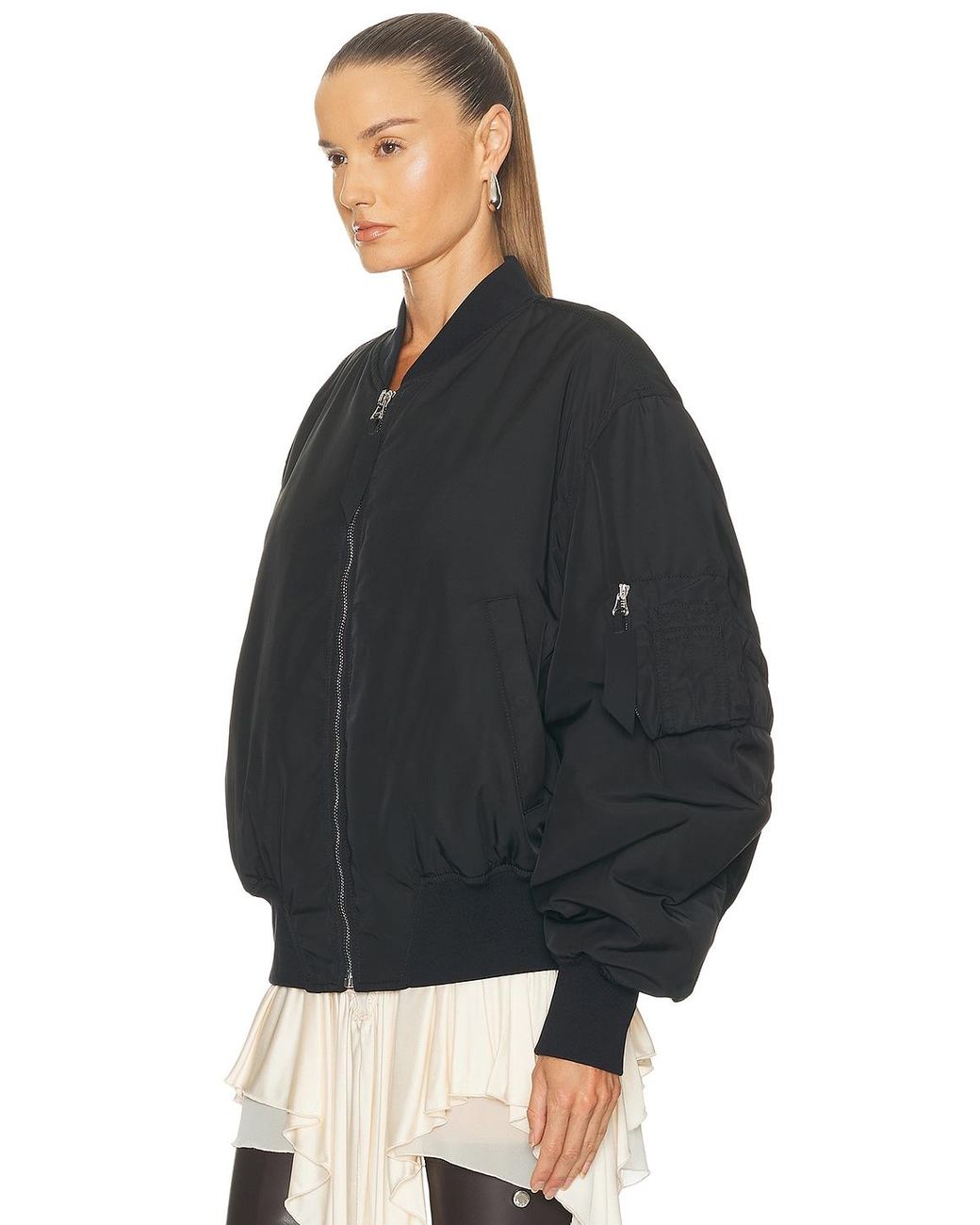 The Attico Black Bomber Jacket