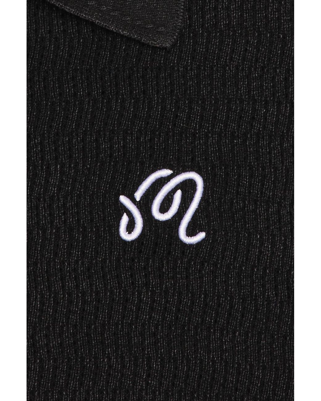 Malbon Black Brickwork Polo for men