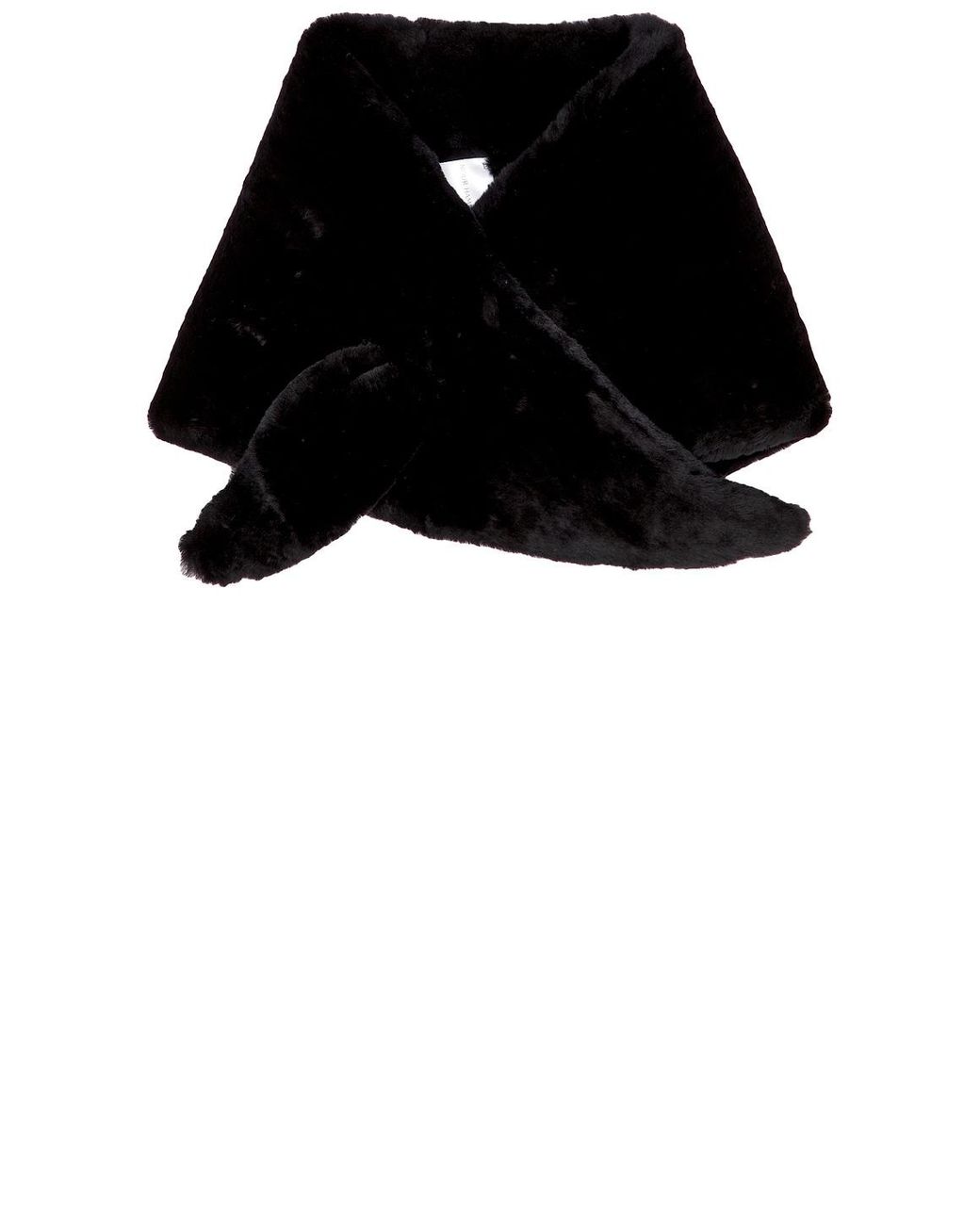 Nour Hammour Black Sena Shearling Pull Scarf