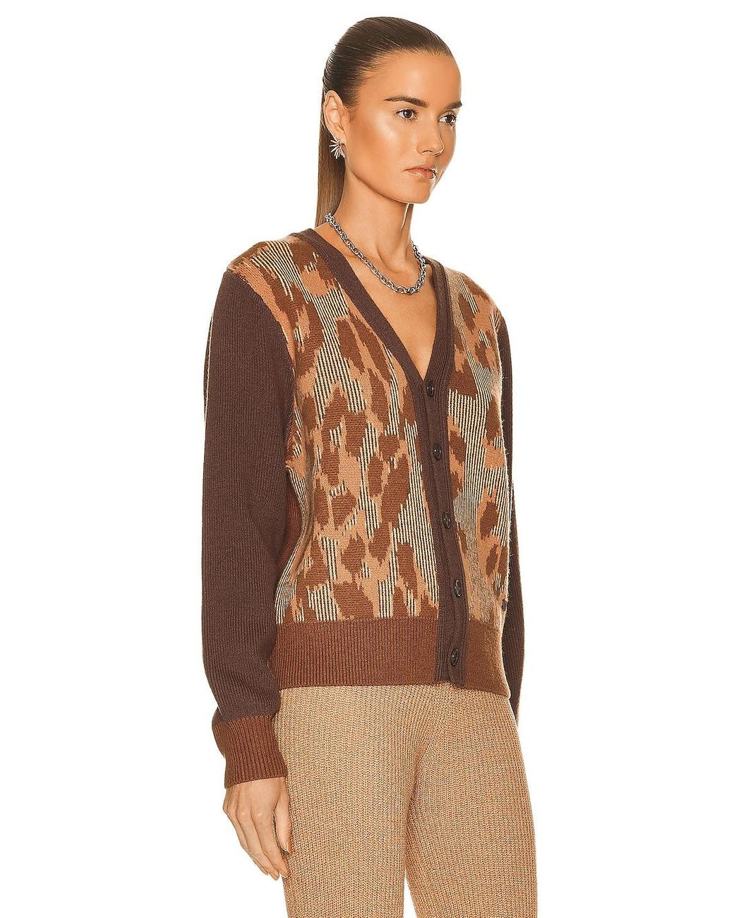 Acne Studios Wool Leopard Cardigan in 