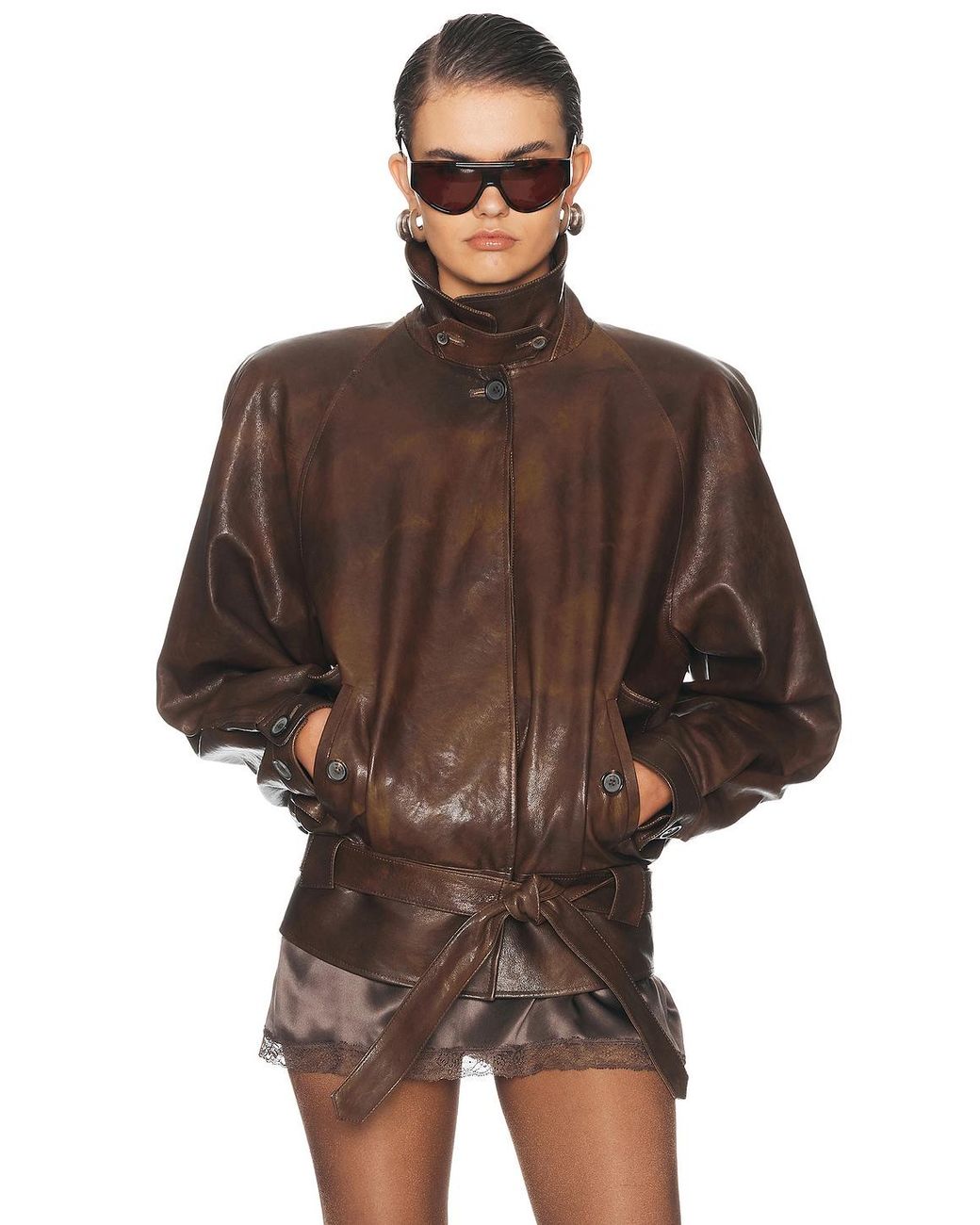 Magda Butrym Brown Leather Jacket