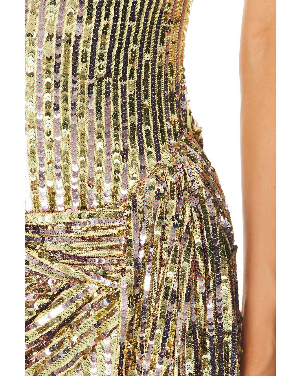 Area Natural Wrapped Sequin Mini Dress