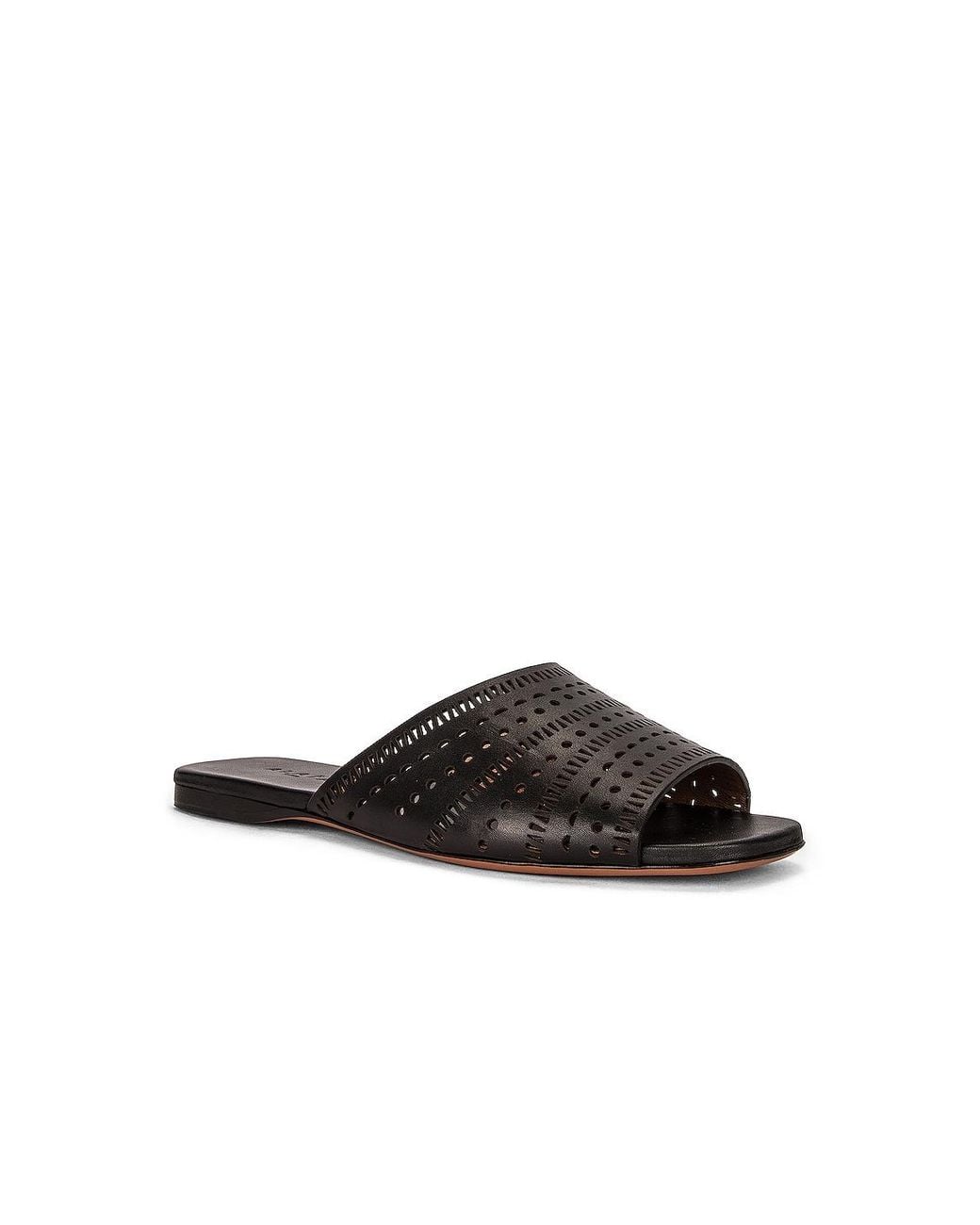 Alaïa Black Vienne Leather Slides