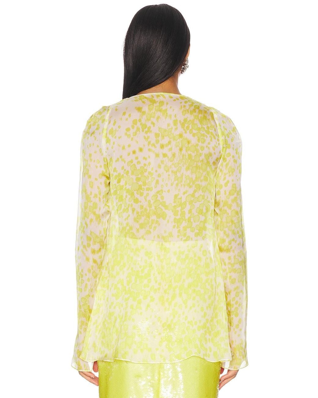 SEV Yellow Long Sleeve Draped Blouse
