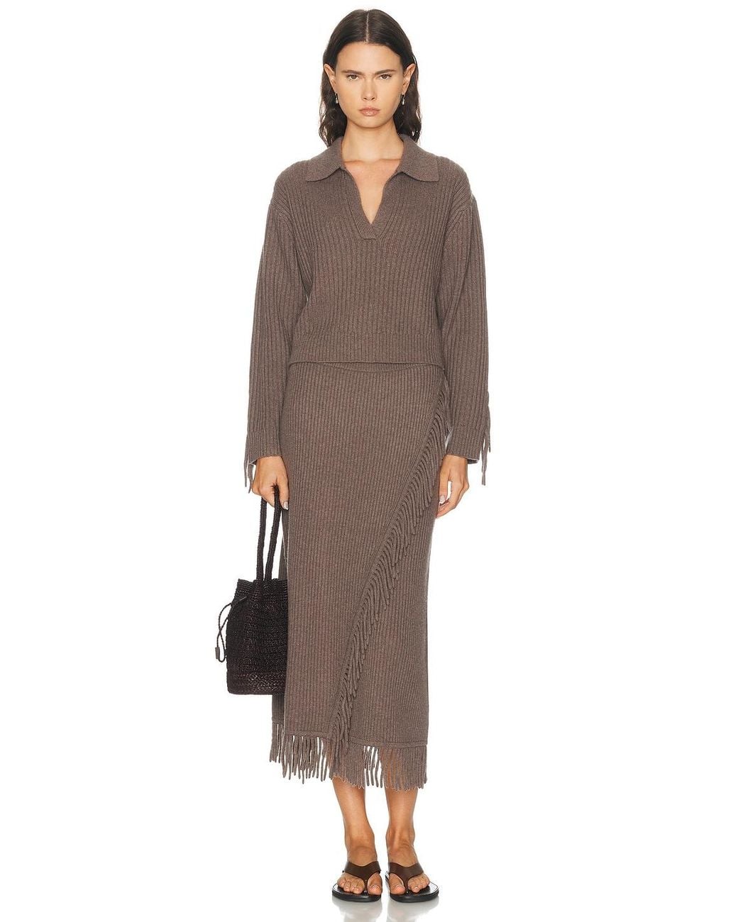 Jonathan Simkhai Brown Casey Midi Skirt