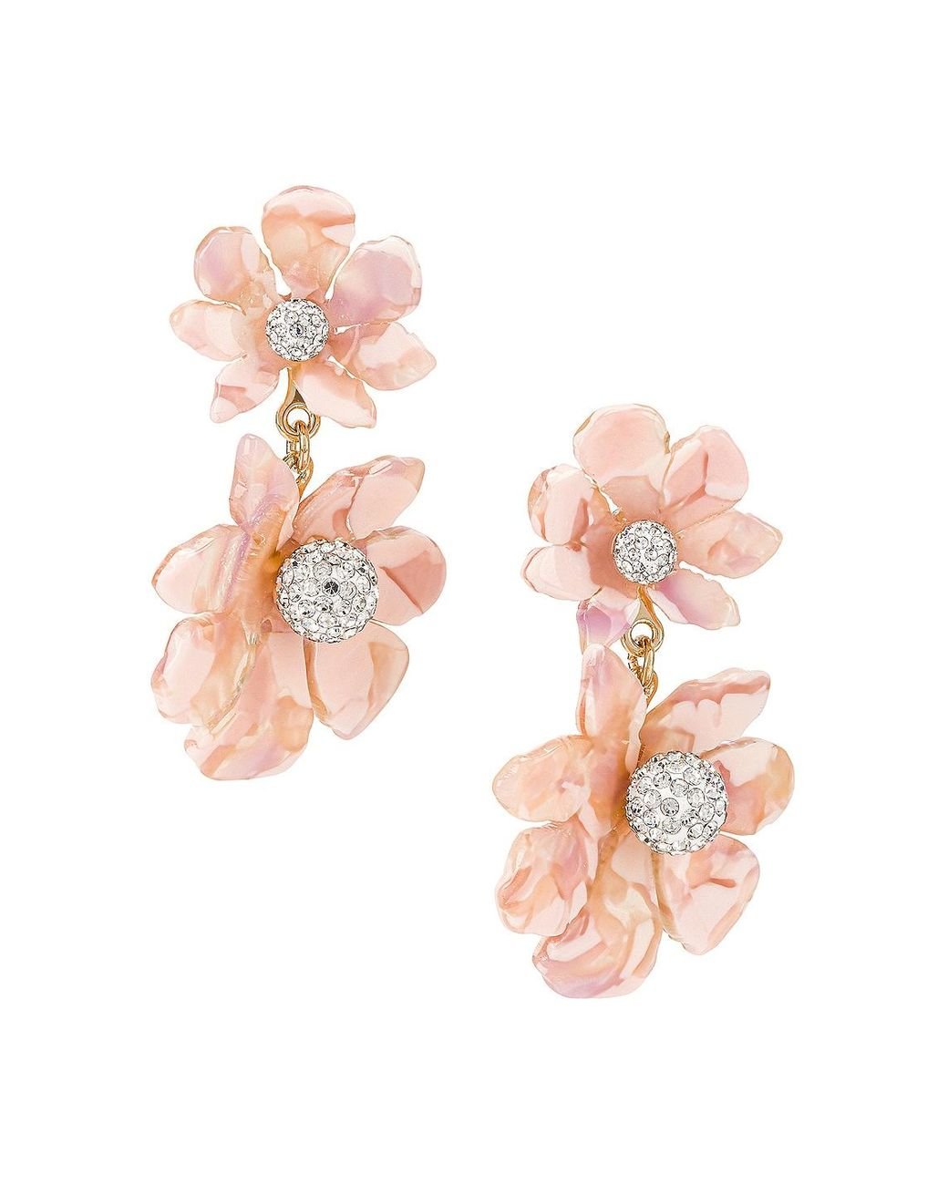 Lele Sadoughi Flower Drop Earrings in Pink | Lyst