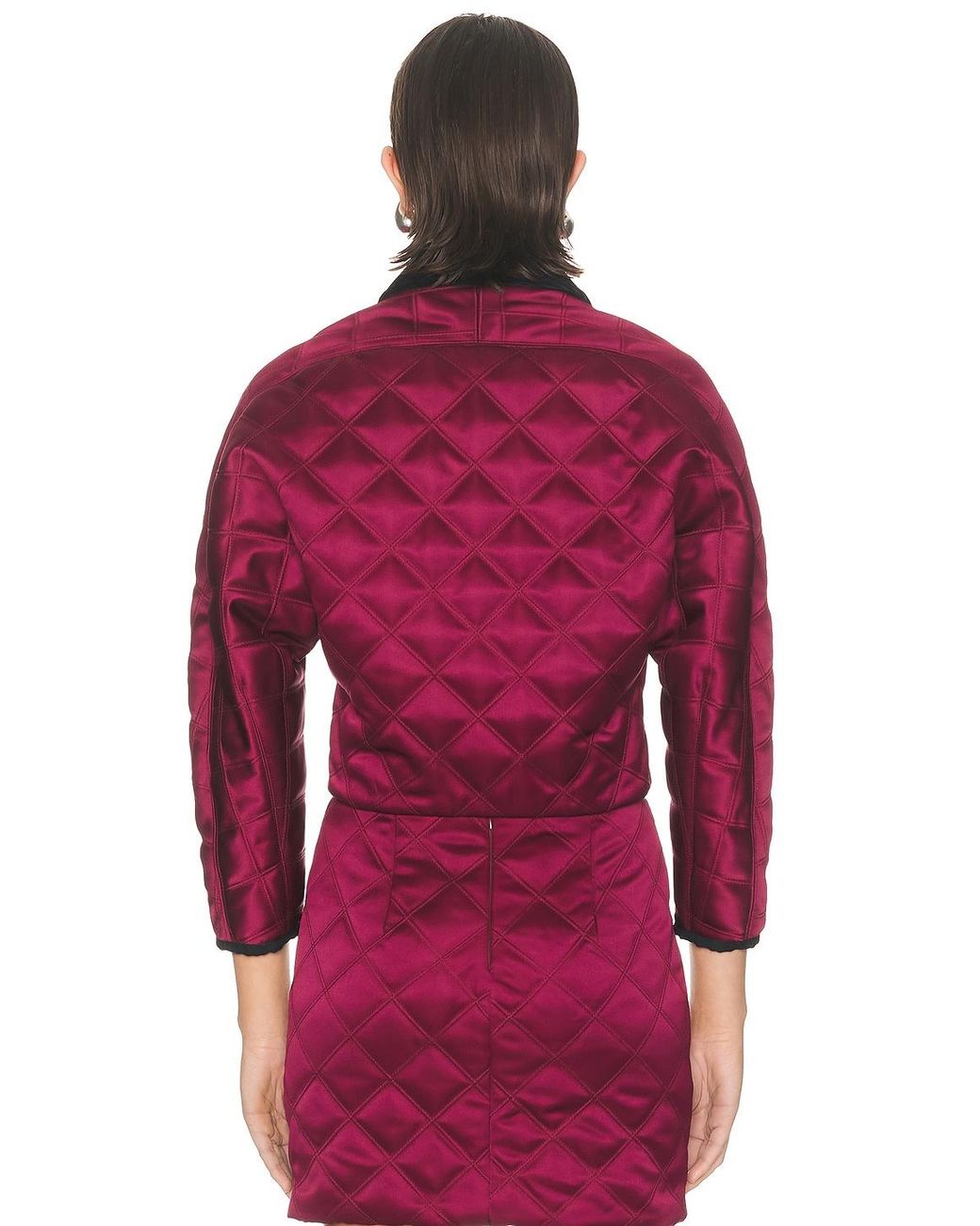 Atlein Red Cropped Quilted Jacket