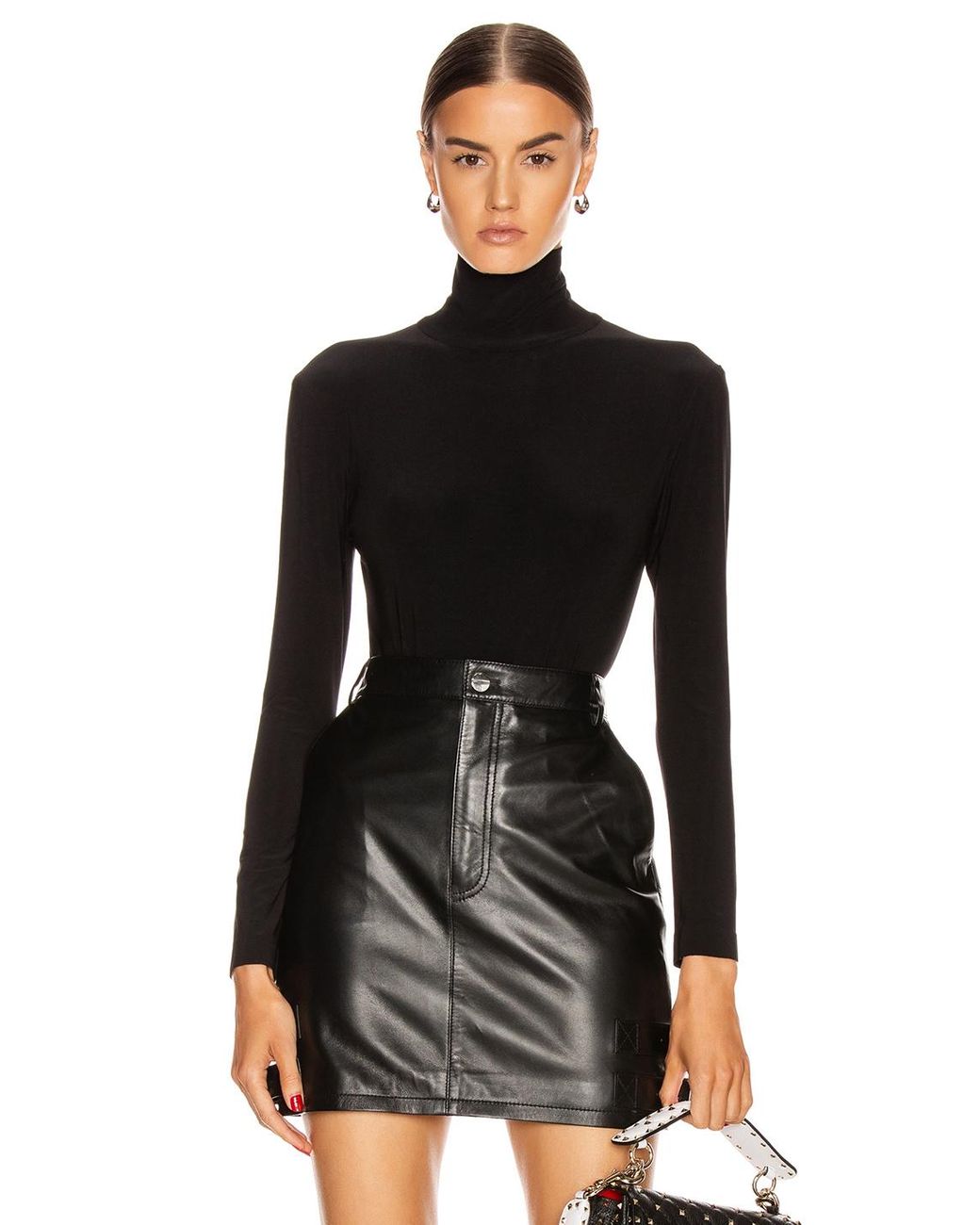 Norma Kamali Synthetic Long Sleeve Turtleneck Bodysuit in Black - Lyst