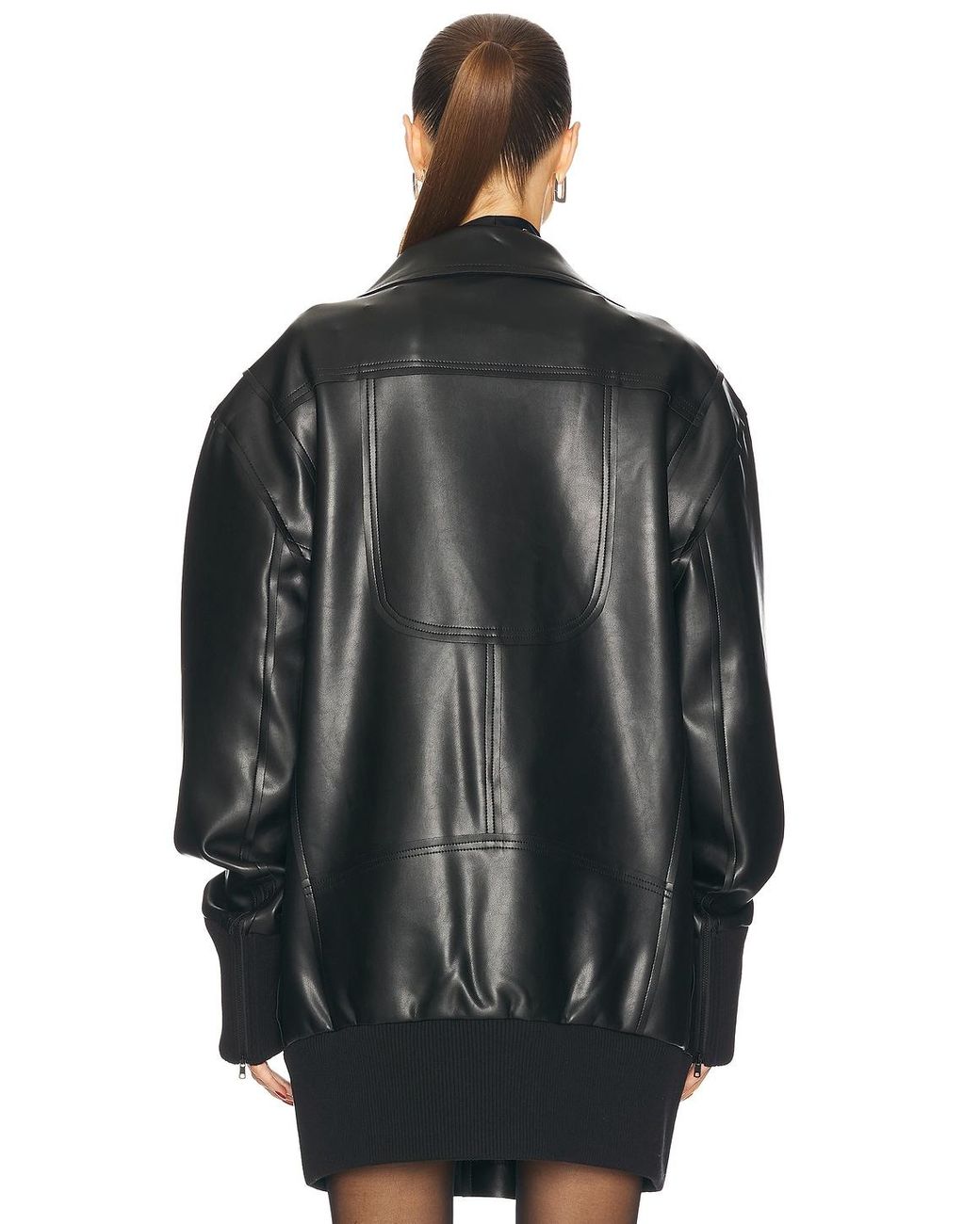 Norma Kamali Black Oversized Moto Jacket