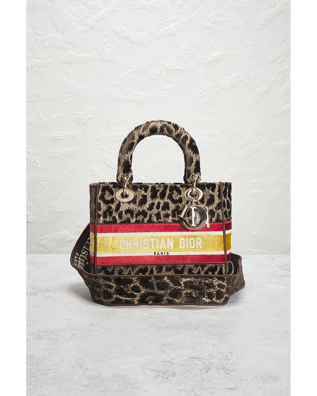 Dior Brown Leopard Lady D-Lite Handbag
