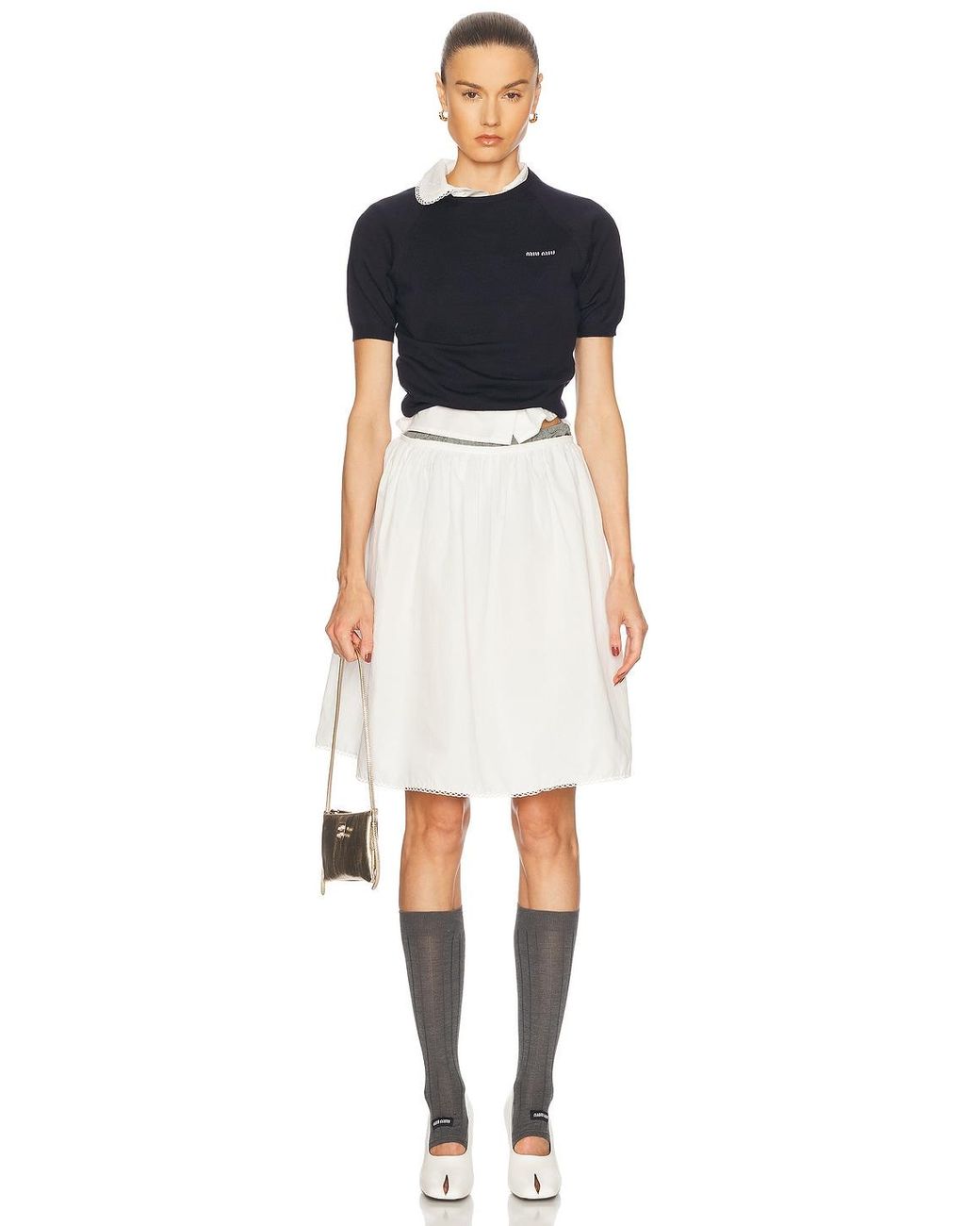 Miu Miu White Button Up Top