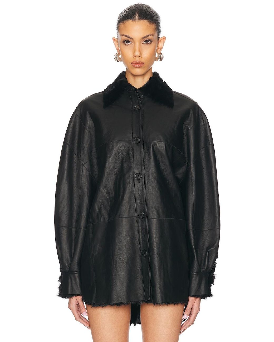 The Attico Black Bomber Jacket