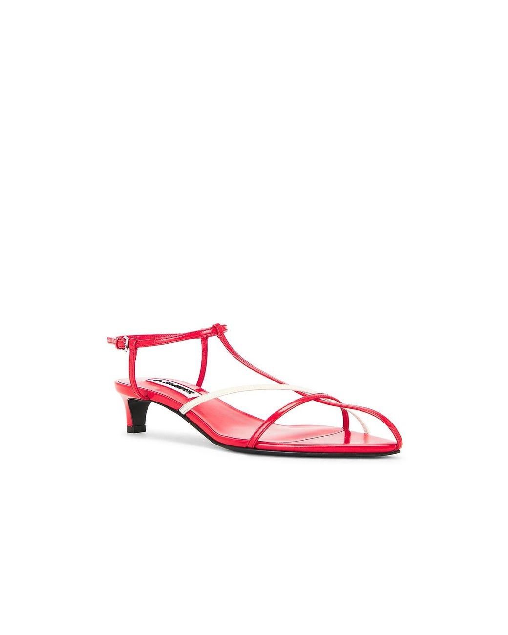 Color Line Trapp Jil Sander Strappy Sandal in Red | Lyst