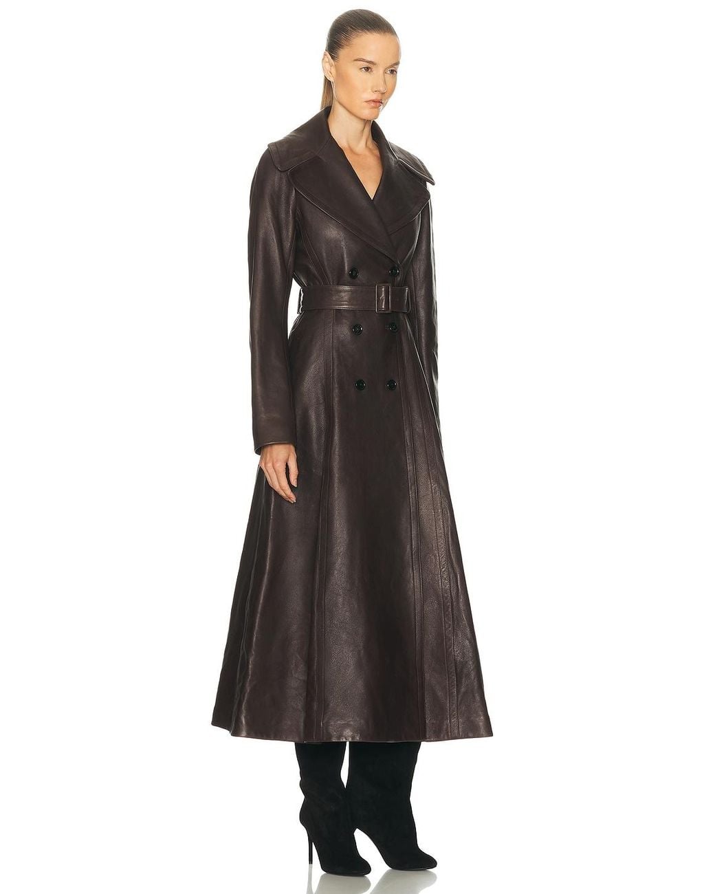Alaïa Black Long Leather Coat