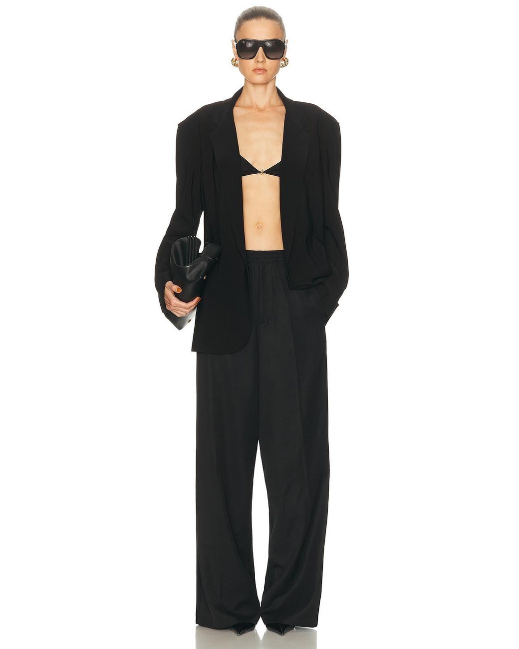 Norma Kamali Black Oversized Single Breasted Jacket