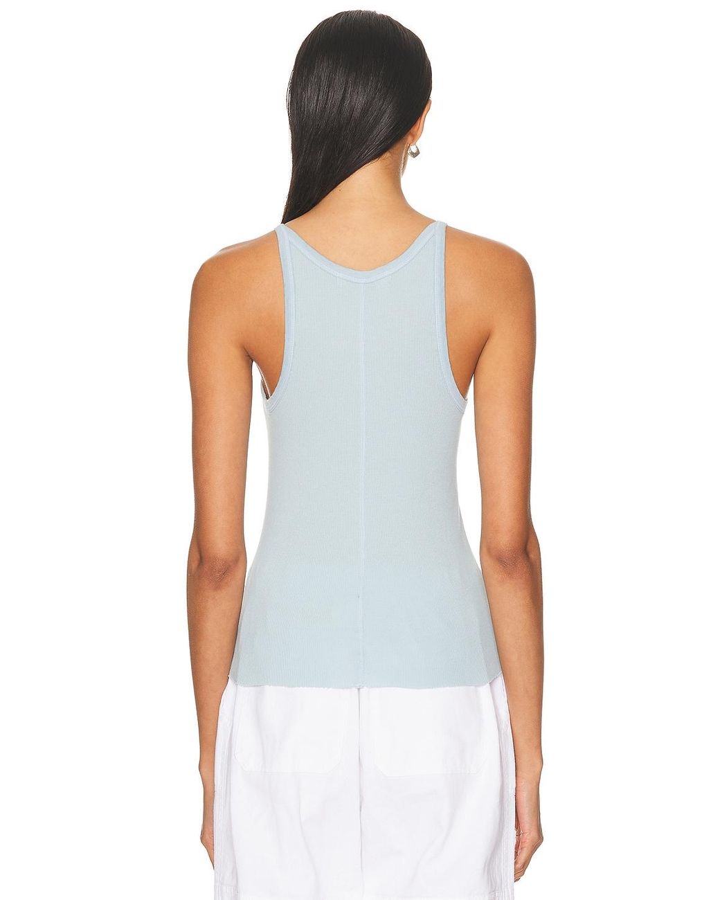 ÉTERNE Blue Rib Tank Top
