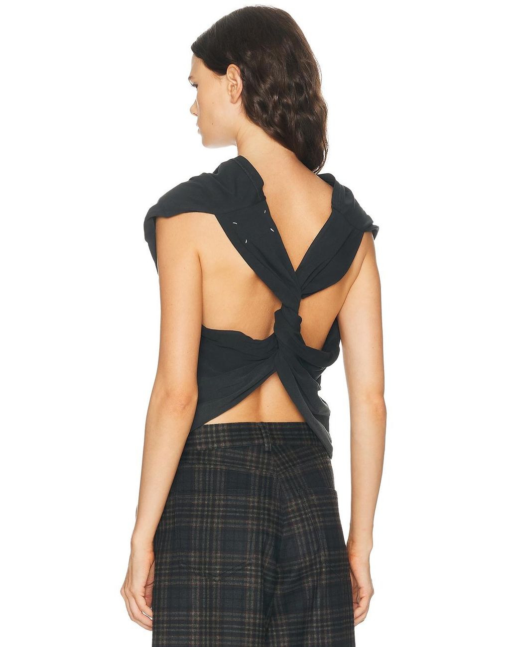 Maison Margiela Black Patch Twisted Jersey Top