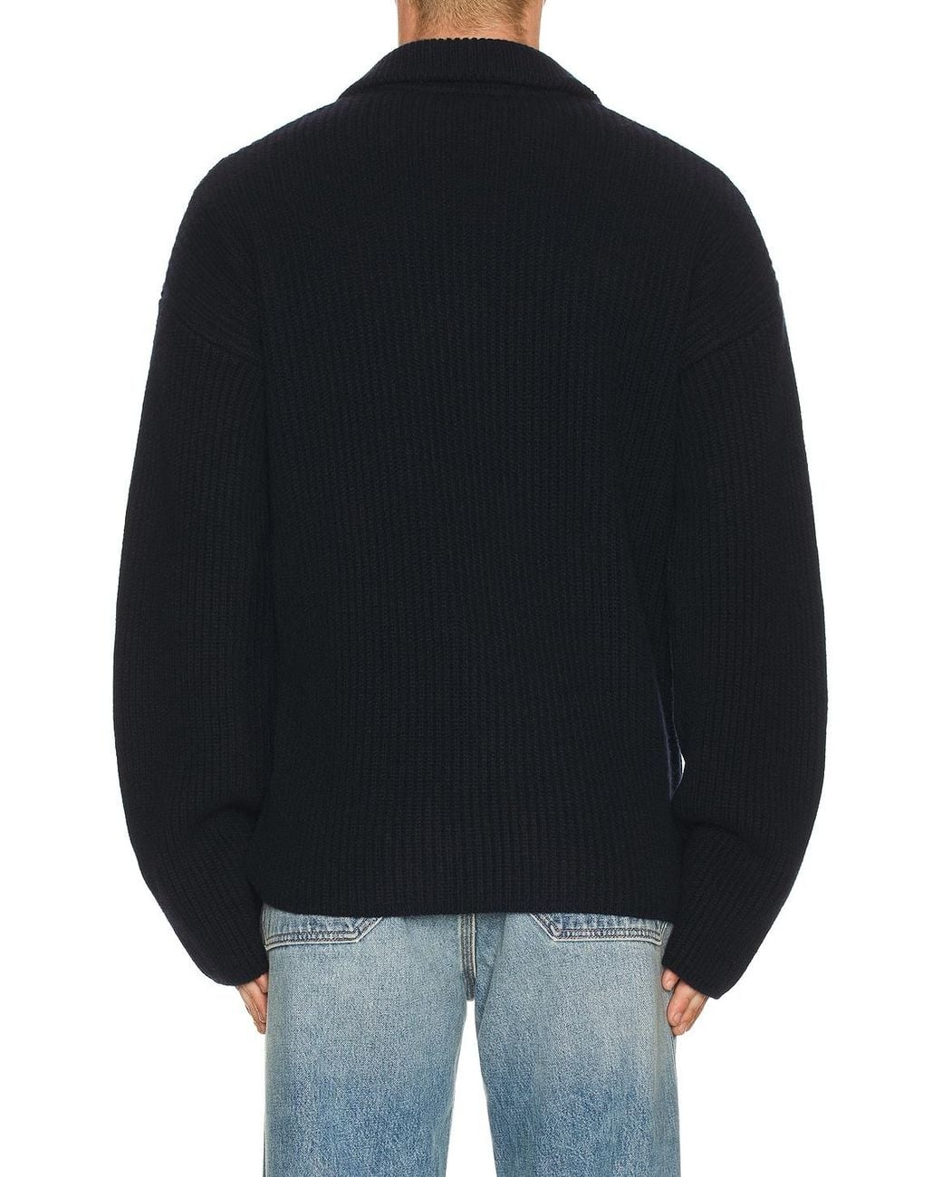 A.P.C. Black Pull Long Sleeve Polo for men