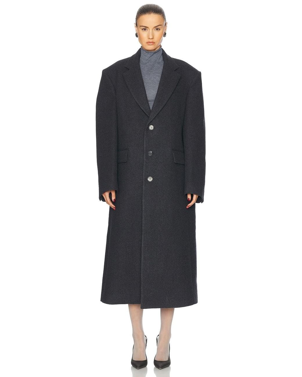 Wardrobe NYC Black Single Breasted Coat