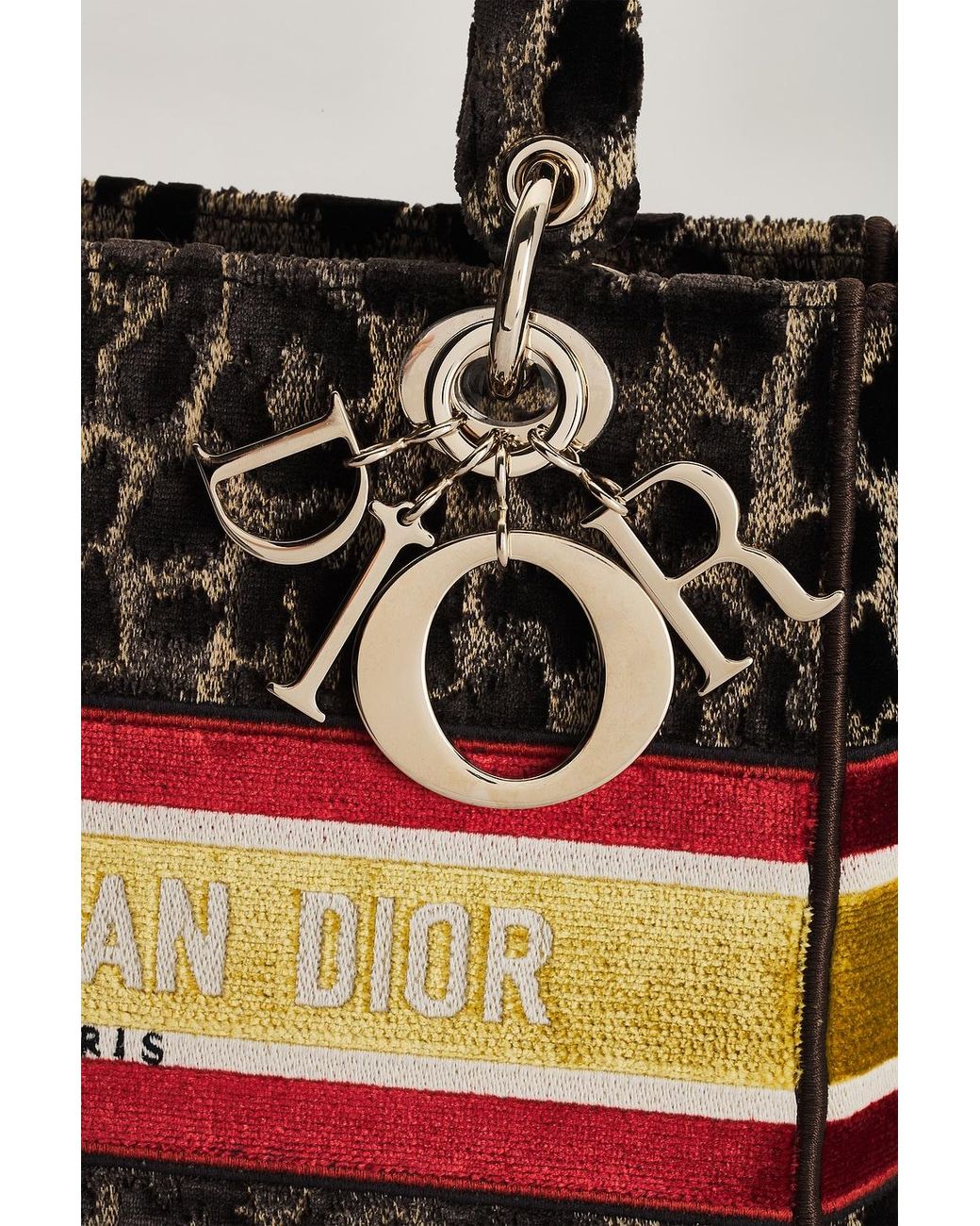 Dior Black Leopard Lady D-Lite Handbag