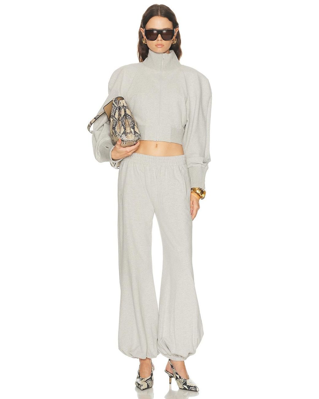 Norma Kamali Gray Oversized Turtle Bomber Jacket