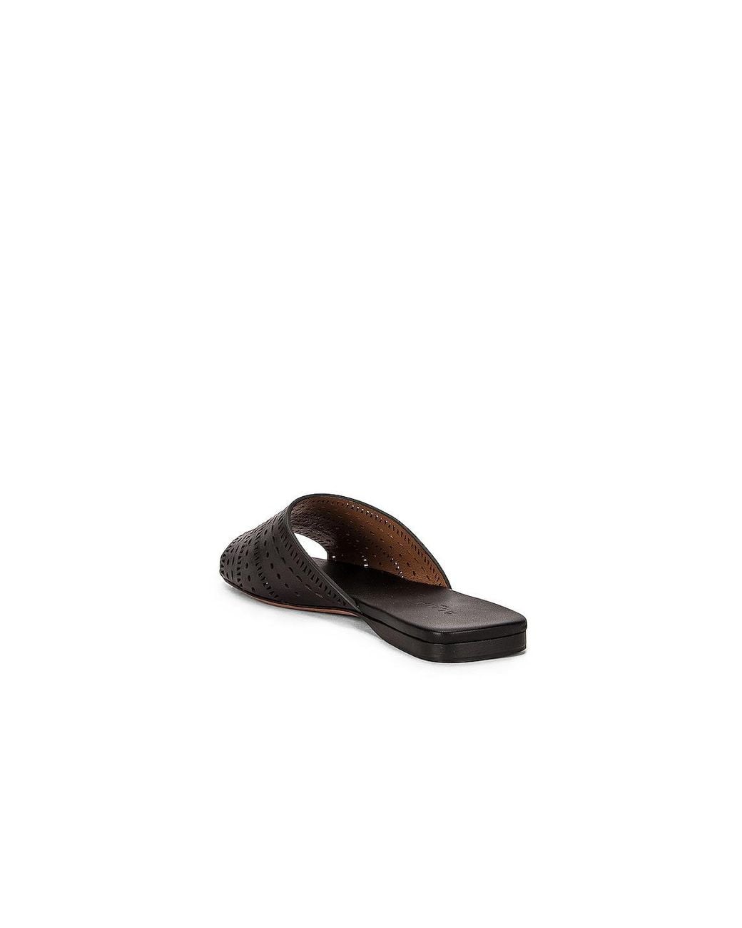 Alaïa Black Vienne Leather Slides