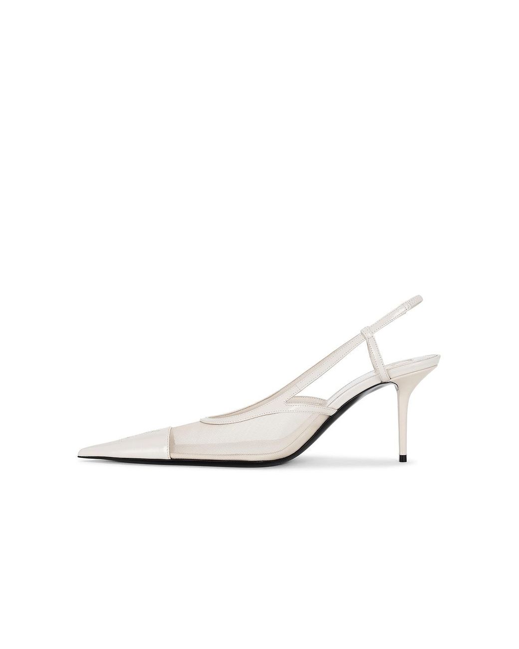 Saint Laurent White Renee Pump Slingback