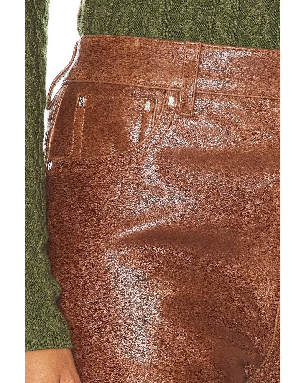 Rabanne Brown Leather Straight Leg
