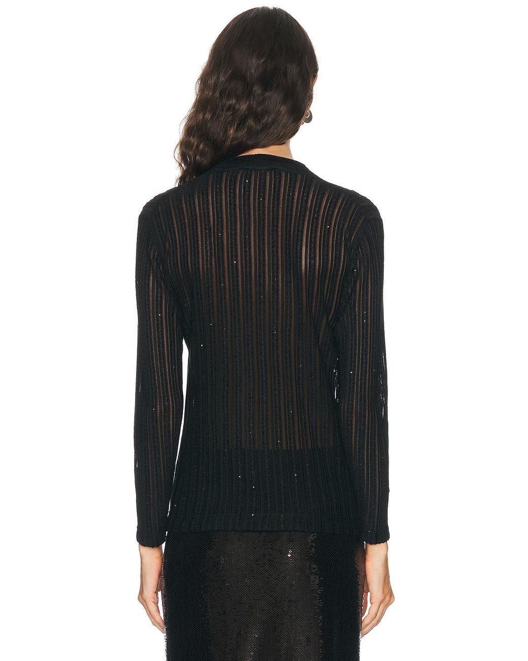 Tom Ford Black Micro Sequins Evening Cardigan