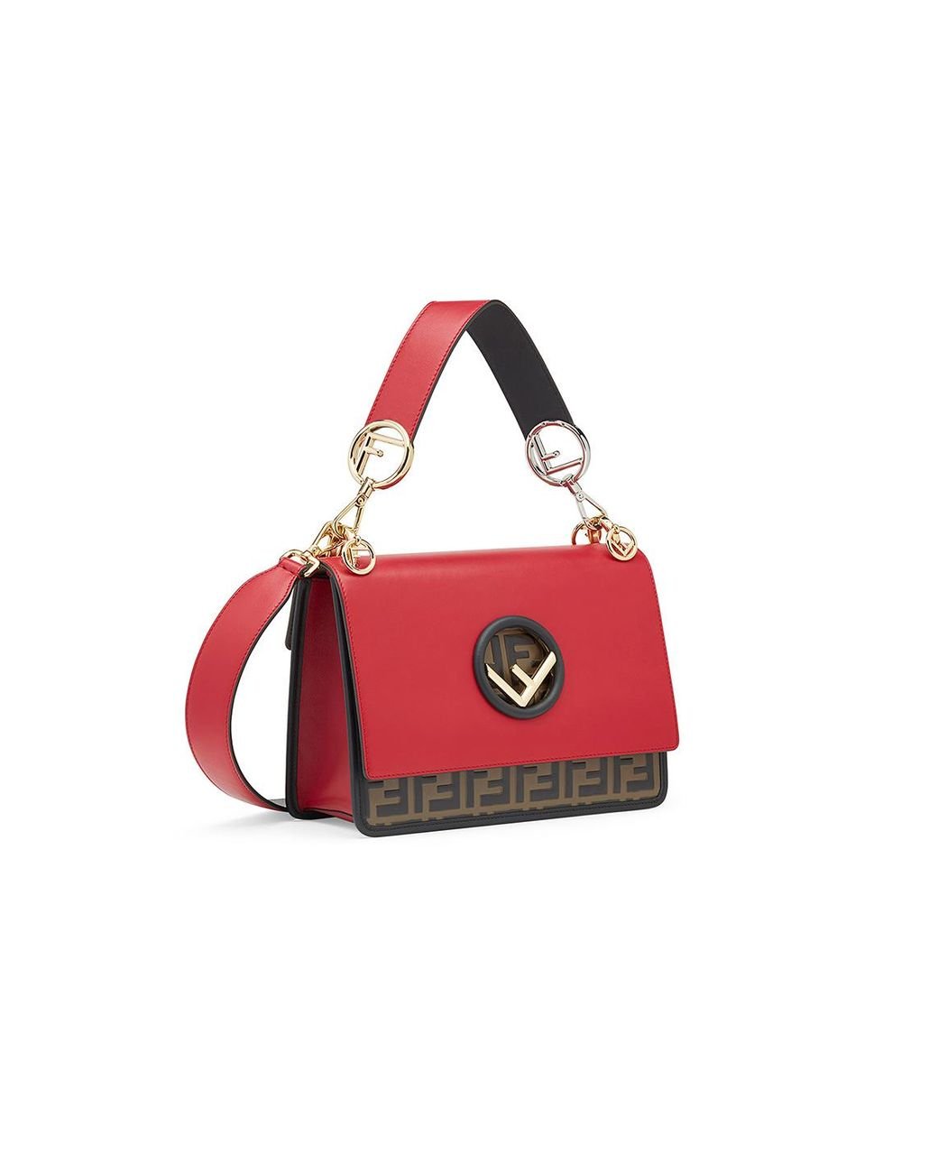 Fendi Kan I F Shoulder Bag in Red | Lyst