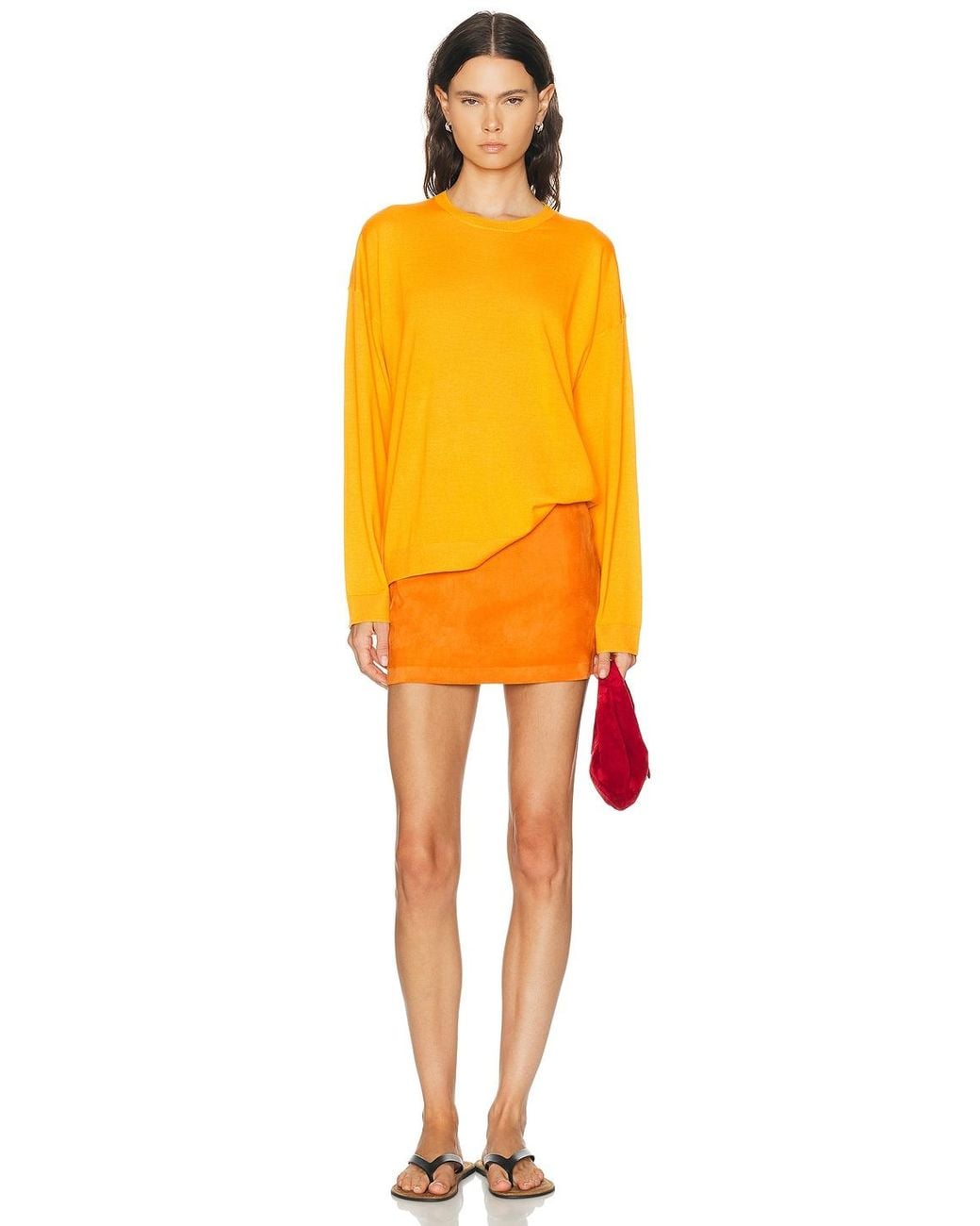 SPRWMN Orange Micro Mini Skirt