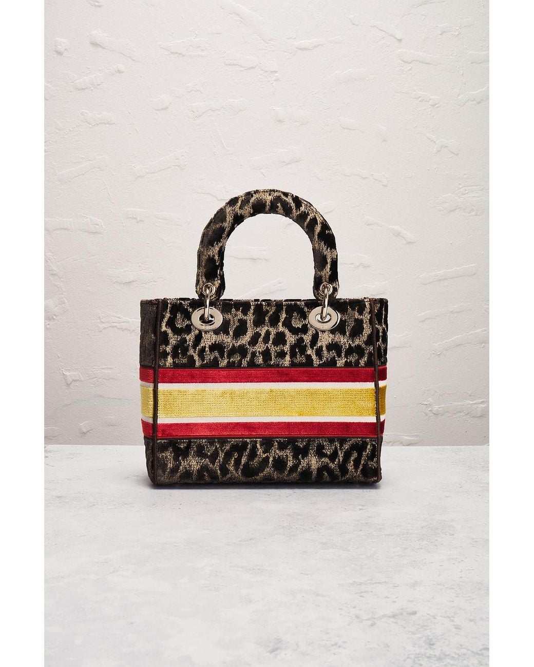 Dior Black Leopard Lady D-Lite Handbag