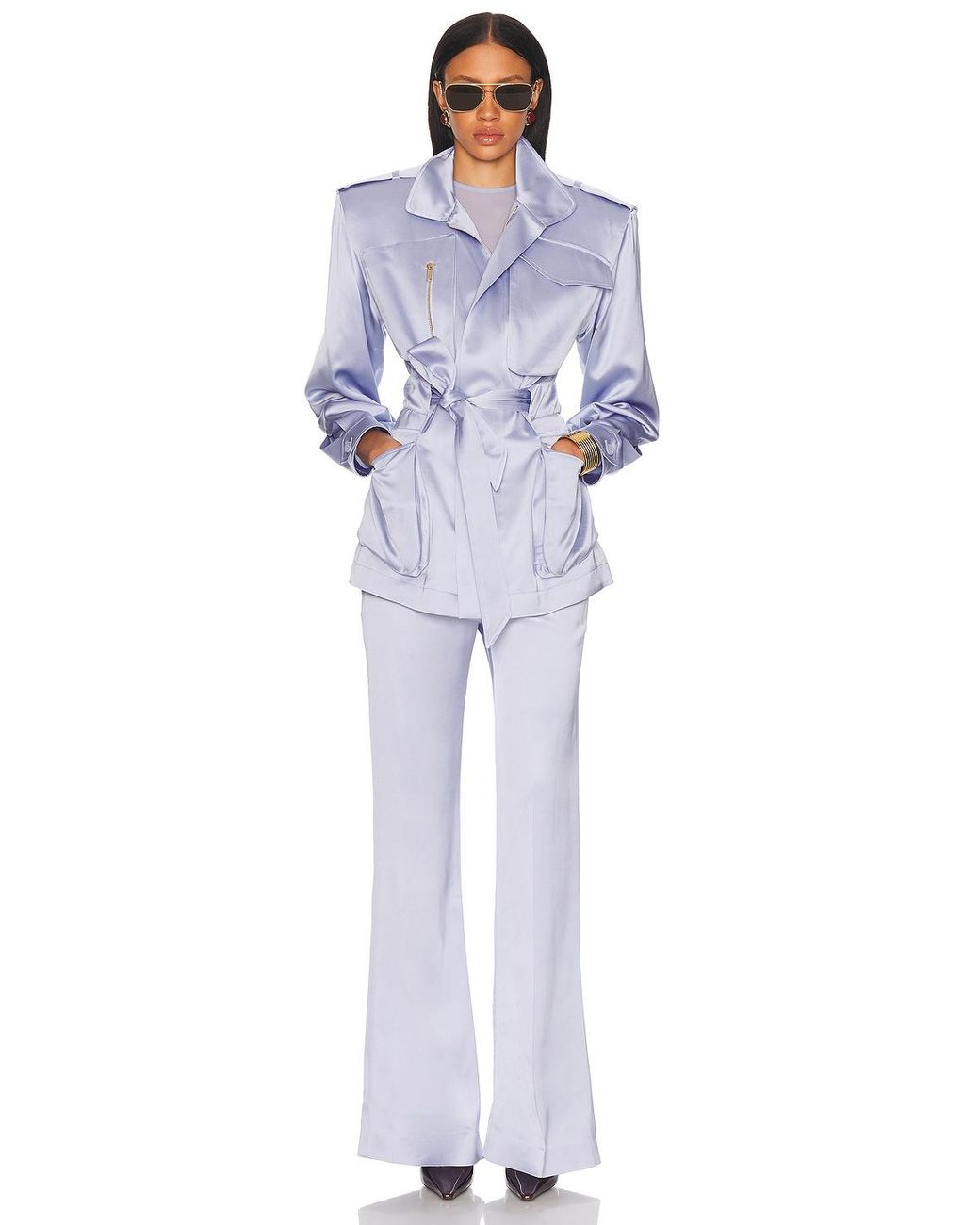 Alexandre Vauthier White Satin Tailoring Pant