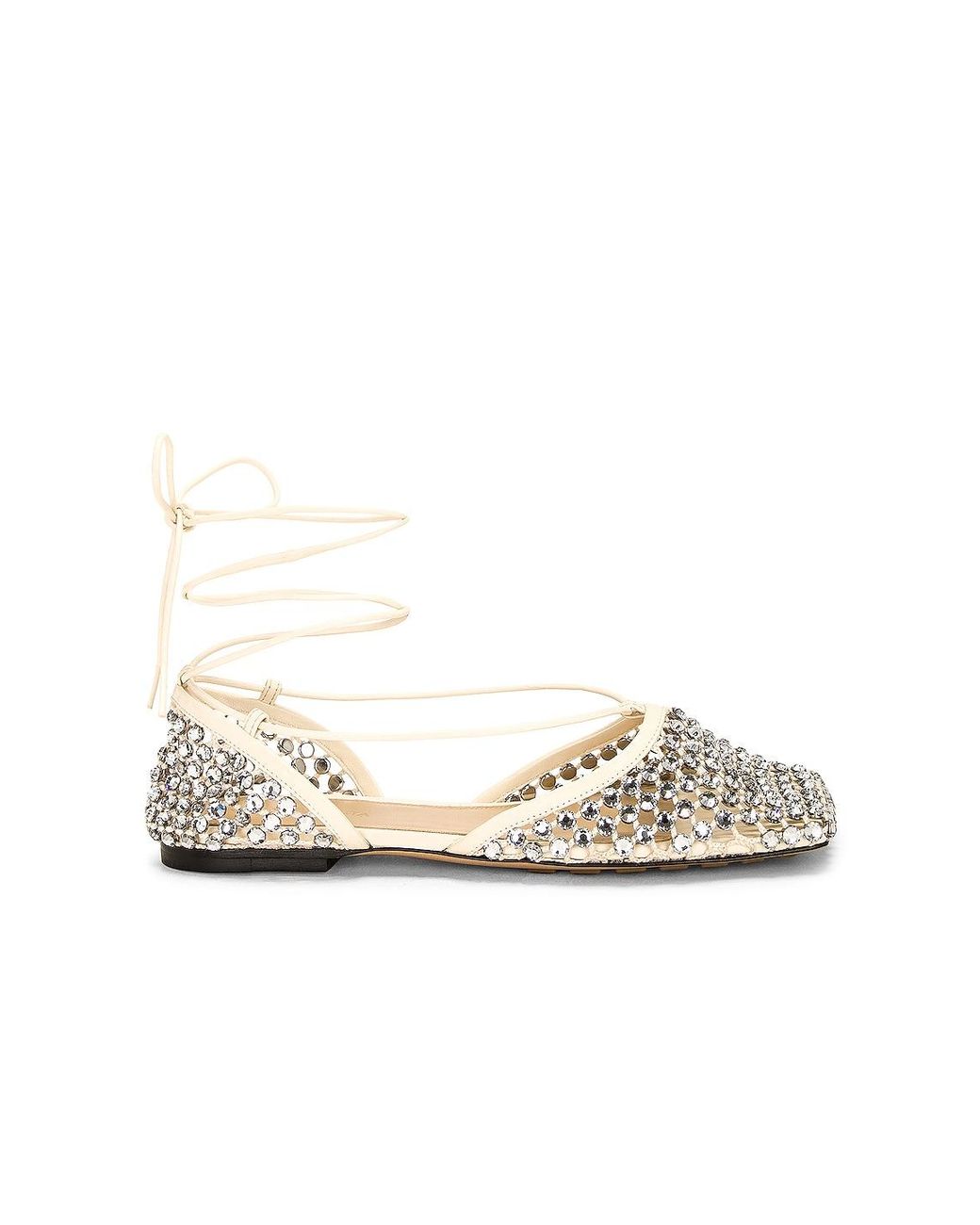 Bottega Veneta White Stretch Flat