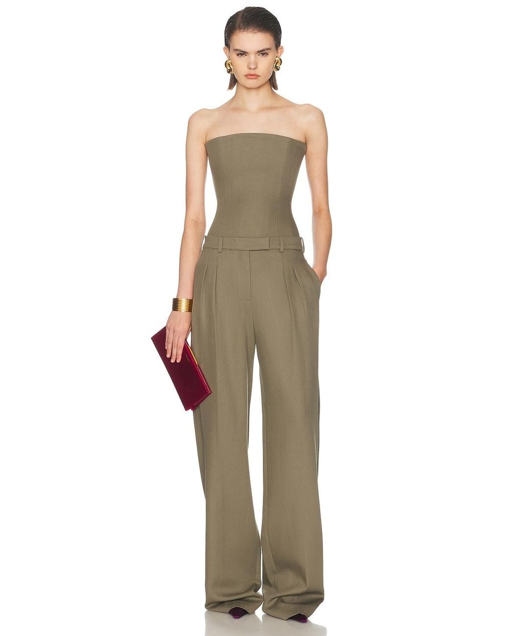 Alex Perry Natural Pleated Trouser