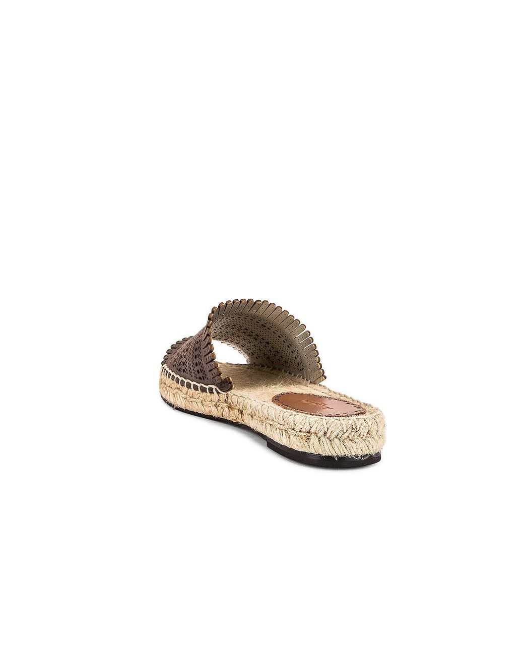Alaïa Brown Leather Laser Cut Flat Espadrilles
