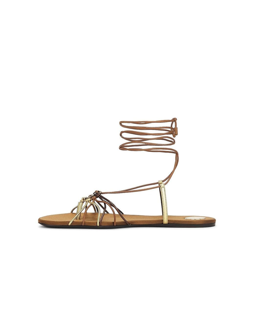 Saint Laurent Metallic Bridget Flat Sandal