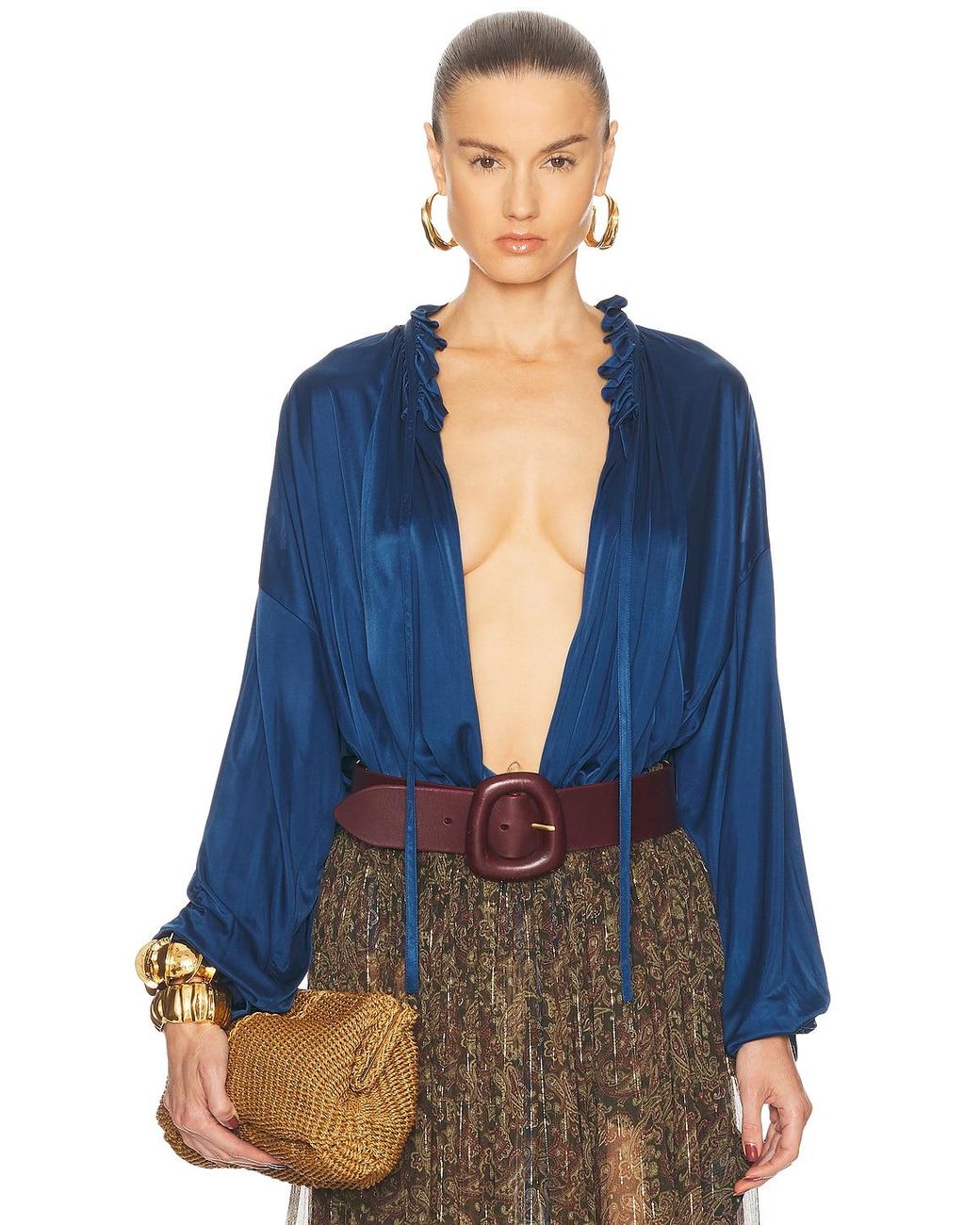 Saint Laurent Blue Blouse