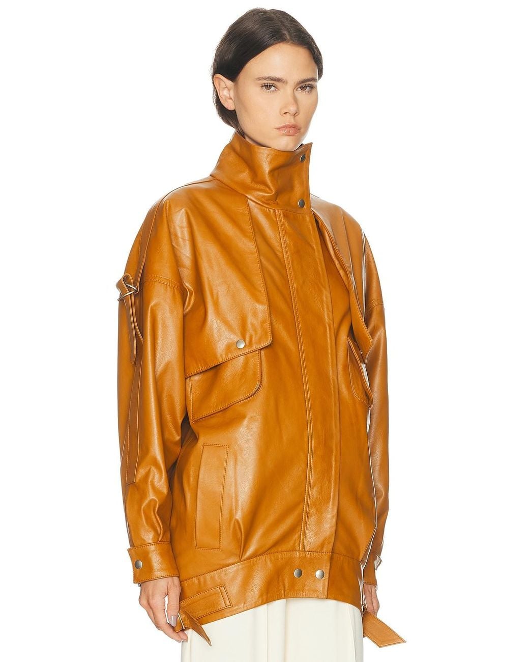 Stella McCartney Funnel Neck Alter Mat Jacket in Orange | Lyst