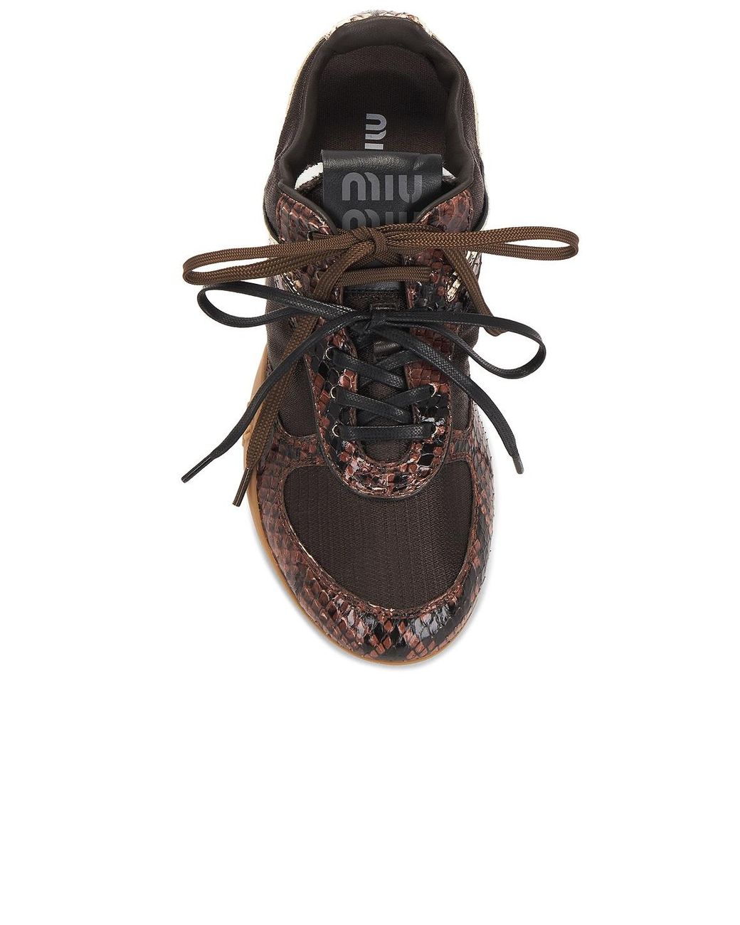 Miu Miu Brown Nylon & Ayers Sneaker