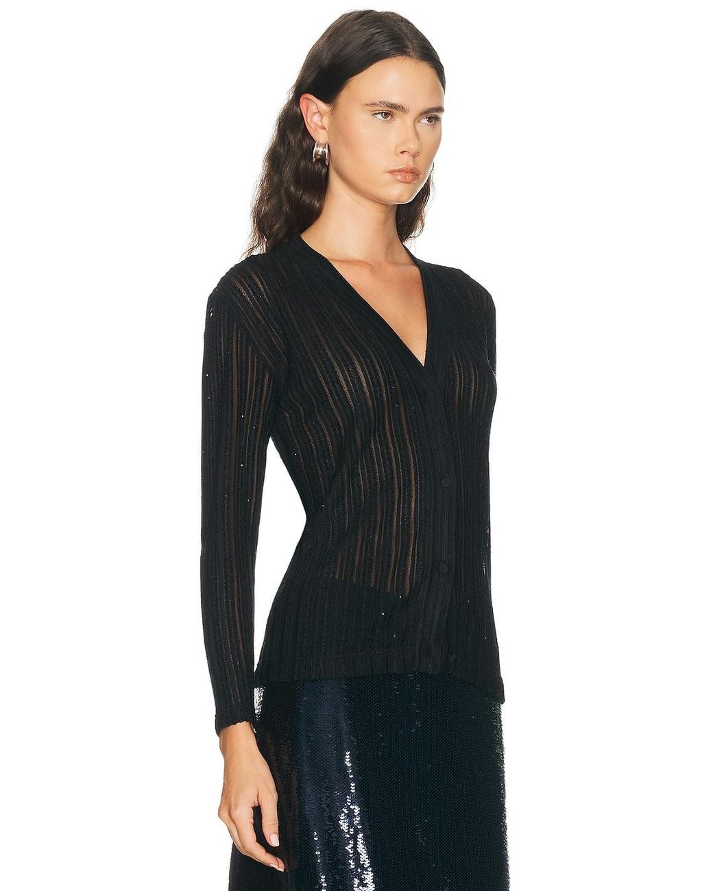 Tom Ford Black Micro Sequins Evening Cardigan