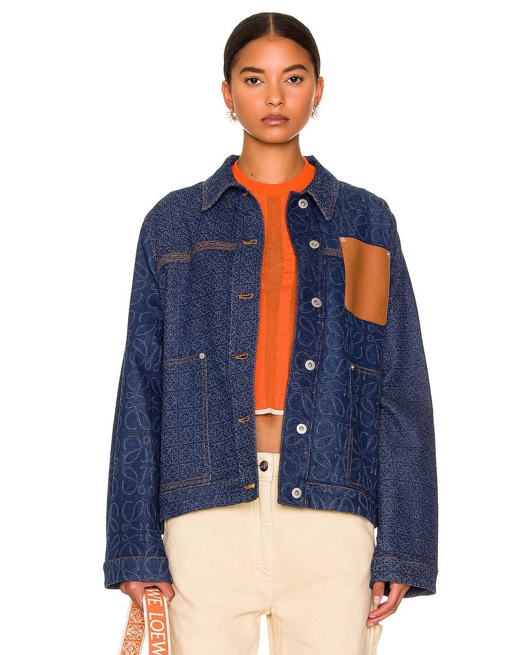 Loewe Anagram Workwear Denim Jacket in Blue | Lyst